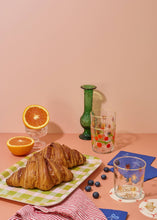 Load image into Gallery viewer, Green Gingham Bent Birch Serving Tray