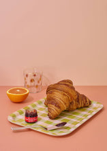 Load image into Gallery viewer, Green Gingham Bent Birch Serving Tray