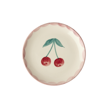 Load image into Gallery viewer, Ceramic Cake Plate with Hand Painted Cherries