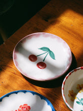 Load image into Gallery viewer, Ceramic Cake Plate with Hand Painted Cherries