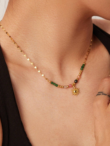 Ariel Sun Necklace with Beads