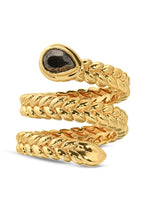 Load image into Gallery viewer, Pyrite Emmeline Gold Wrap Ring