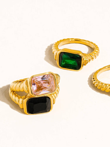Stone Croissant Ring