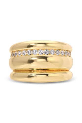 Triple Branded Dome Ring