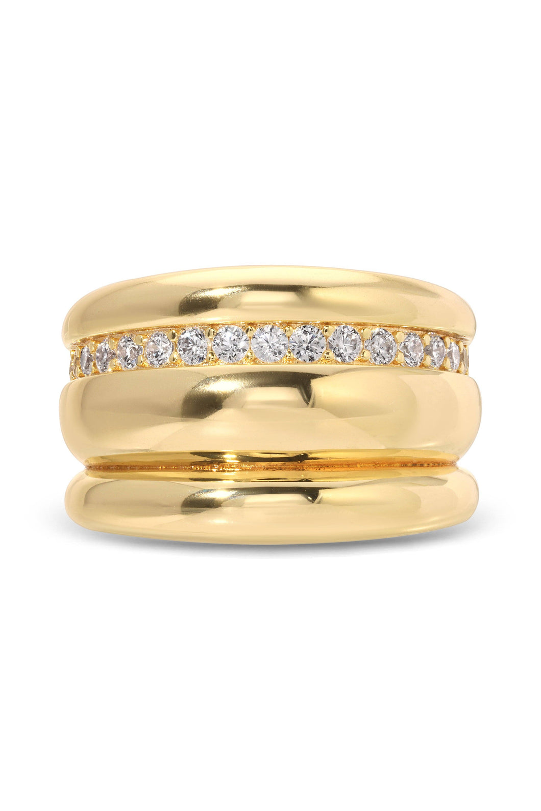Triple Branded Dome Ring