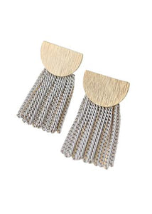 Sundown Grey Fringe Earrings