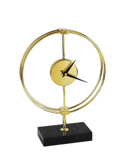 Gold Numberless Clock on Stand