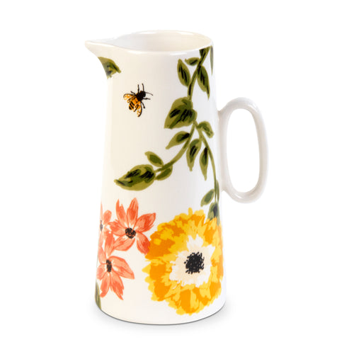 Bee Floral Farmhouse Pitcher