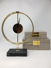 Load image into Gallery viewer, Gold Numberless Clock on Stand