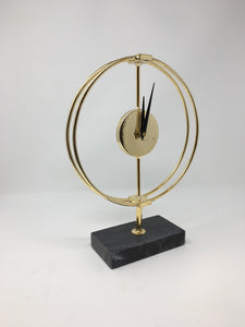 Gold Numberless Clock on Stand