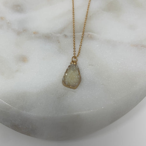 White Druzy Necklace