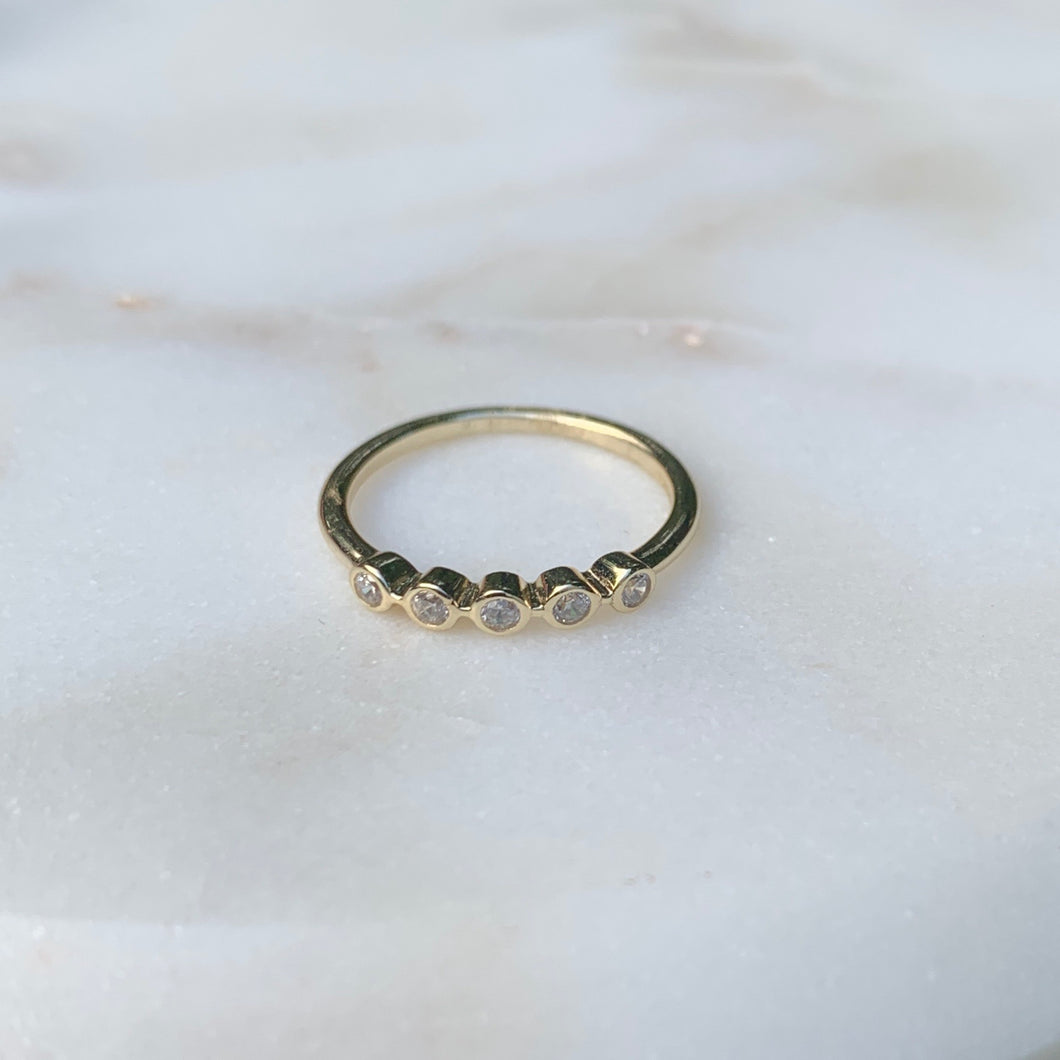 5 Stone Gold Ring