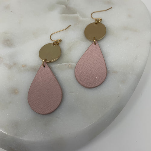 Pink Tear Drop Earrings
