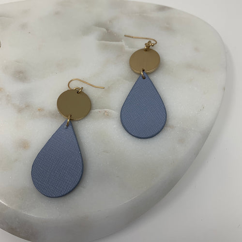 Blue Tear Drop Earrings